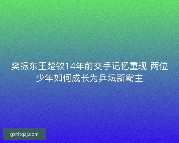 樊振东王楚钦14年前交手记忆重现 两位少年如何成长为乒坛新霸主